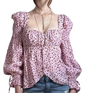Urban Outfitters‎ Allie Juliet Puff Sleeve Sz SP Peasant Blouse Cottagecore Boho